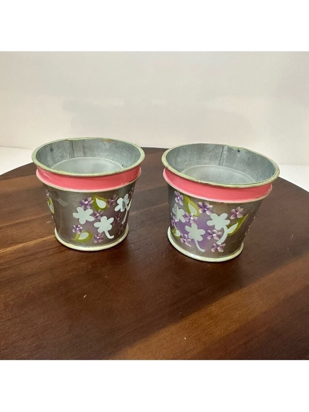 Partylite Lilac Flower Pot Votive Holder Set P7740